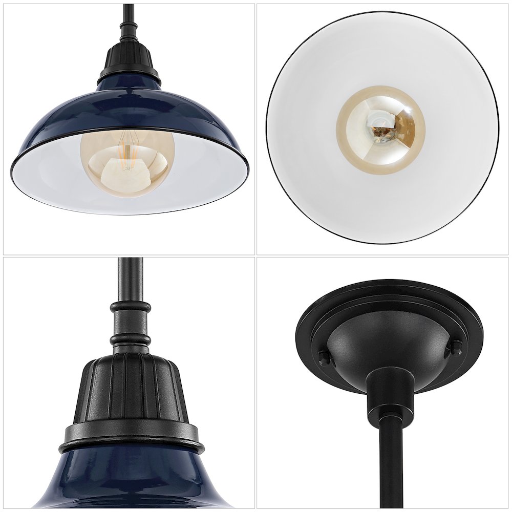 Jasper Farmhouse Industrial Indoor/Outdoor Iron Led Pendant. Picture 4