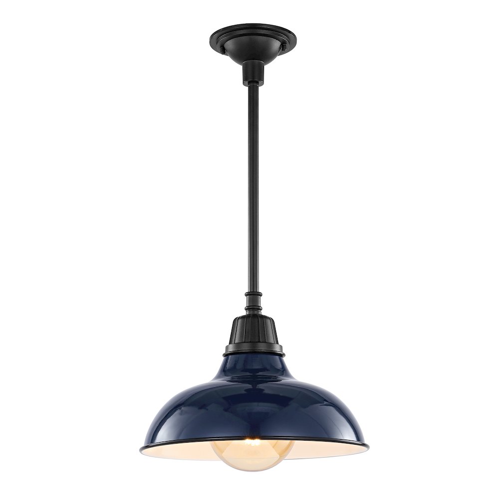 Jasper Farmhouse Industrial Indoor/Outdoor Iron Led Pendant. Picture 1