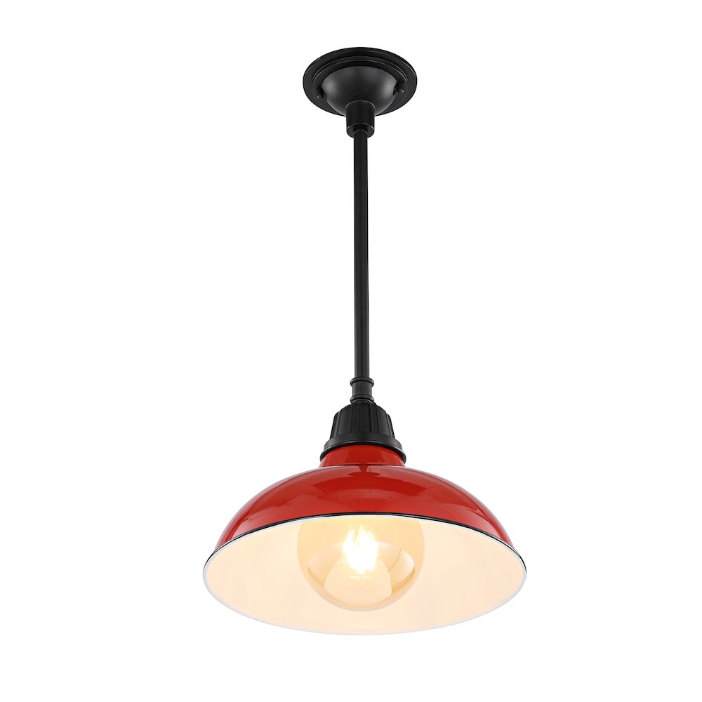 Jasper Farmhouse Industrial Indoor/Outdoor Iron Led Pendant. Picture 5