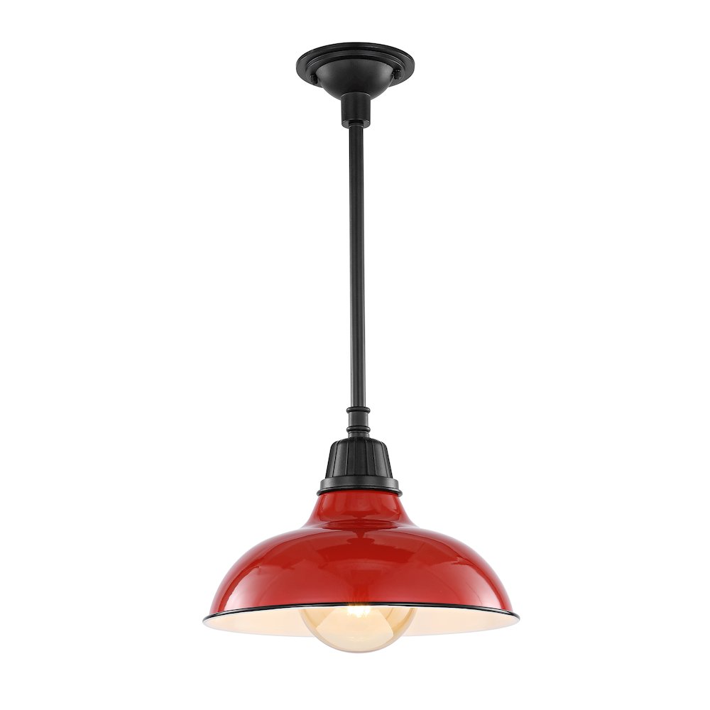 Jasper Farmhouse Industrial Indoor/Outdoor Iron Led Pendant. Picture 1