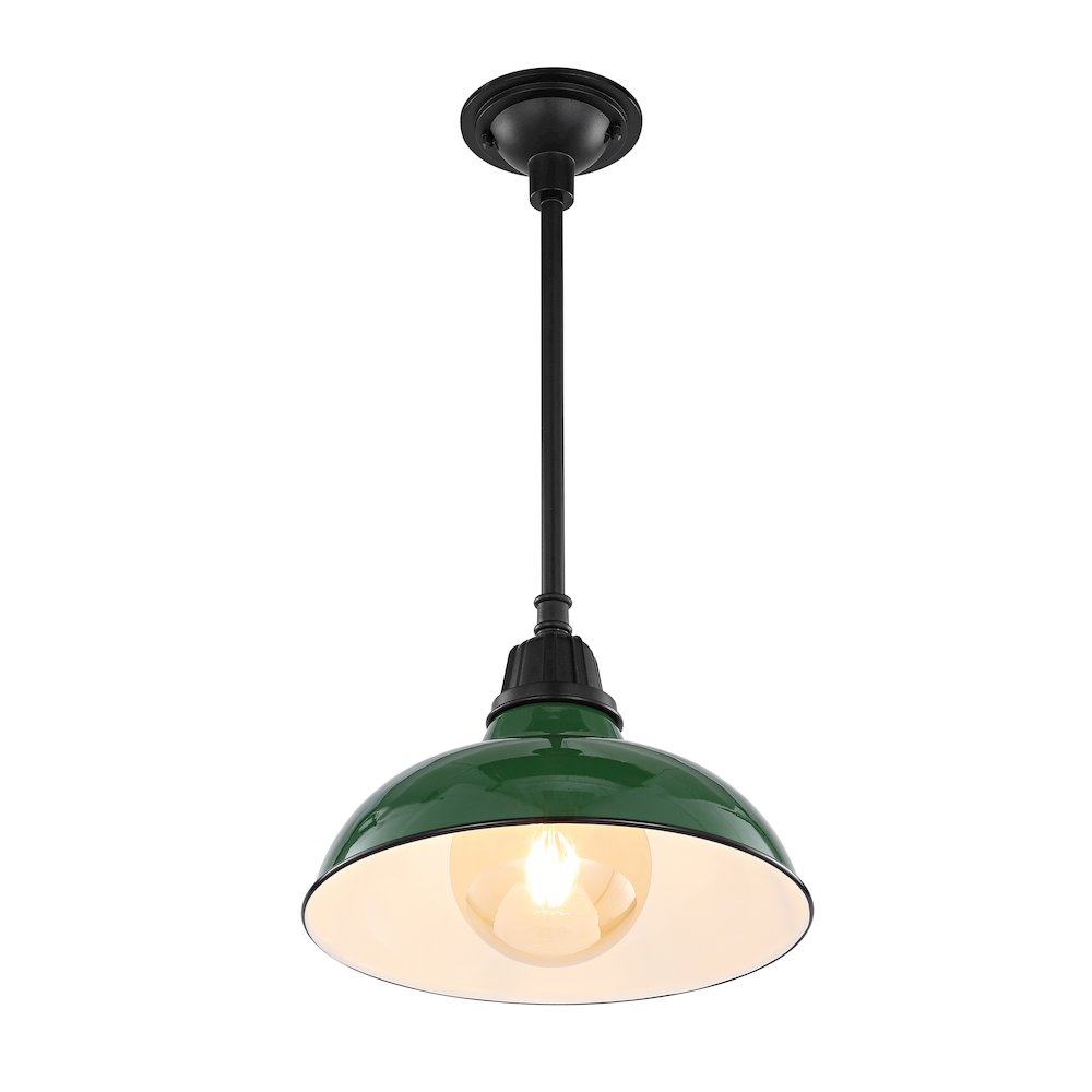 Jasper Farmhouse Industrial Indoor/Outdoor Iron Led Pendant. Picture 5