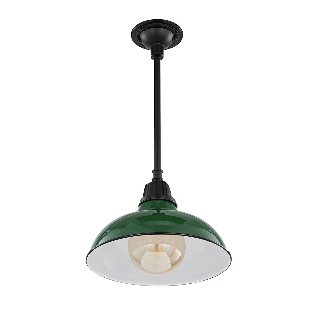Jasper Farmhouse Industrial Indoor/Outdoor Iron Led Pendant. Picture 2