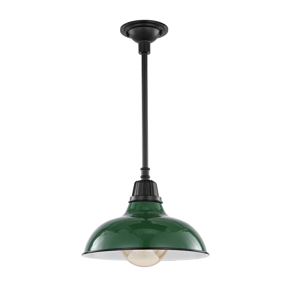 Jasper Farmhouse Industrial Indoor/Outdoor Iron Led Pendant. Picture 3