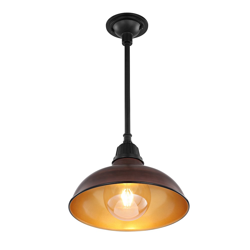 Jasper Farmhouse Industrial Indoor/Outdoor Iron Led Pendant. Picture 5