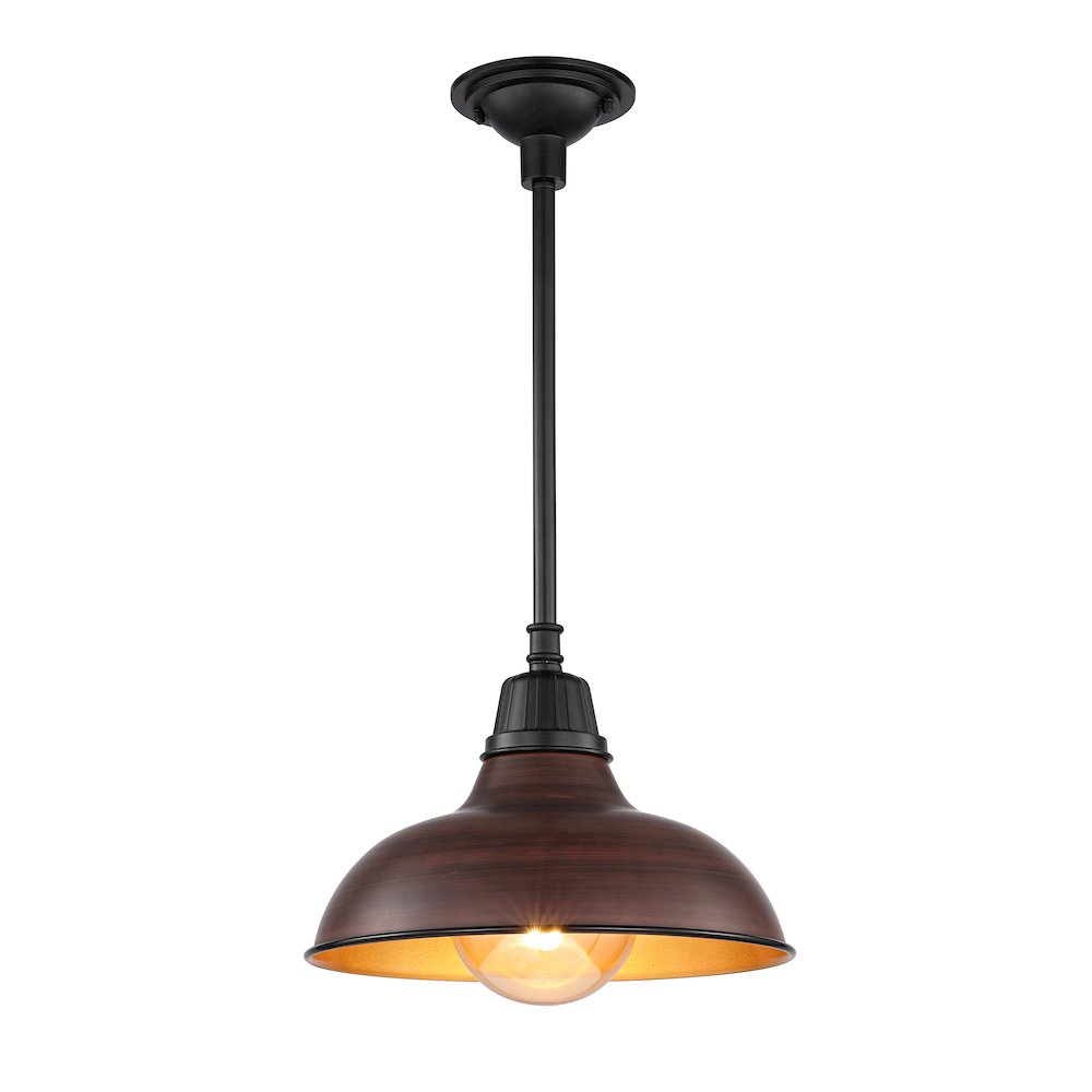 Jasper Farmhouse Industrial Indoor/Outdoor Iron Led Pendant. Picture 1