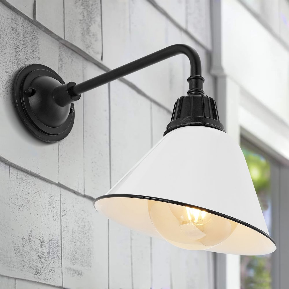 Industrial Indoor/Outdoor Iron Led Gooseneck Arm Outdoor Sconce. Picture 4