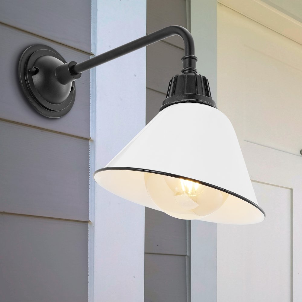Industrial Indoor/Outdoor Iron Led Gooseneck Arm Outdoor Sconce. Picture 5