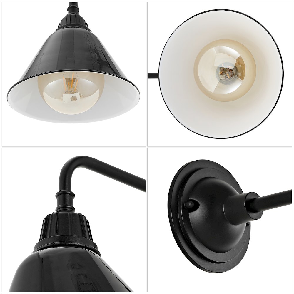 Industrial Indoor/Outdoor Iron Led Gooseneck Arm Outdoor Sconce. Picture 2