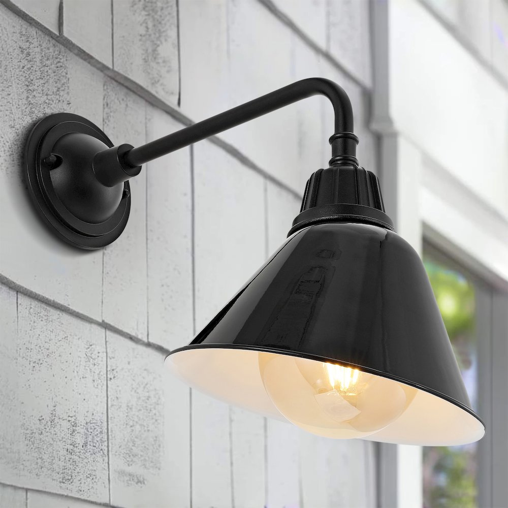 Industrial Indoor/Outdoor Iron Led Gooseneck Arm Outdoor Sconce. Picture 4