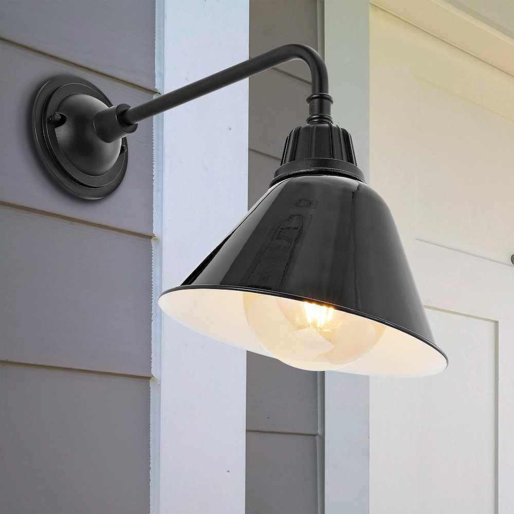 Industrial Indoor/Outdoor Iron Led Gooseneck Arm Outdoor Sconce. Picture 5