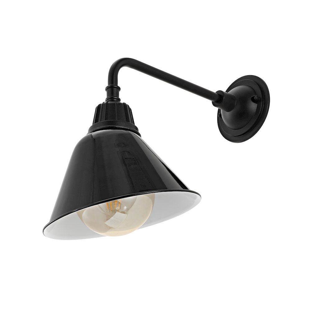 Industrial Indoor/Outdoor Iron Led Gooseneck Arm Outdoor Sconce. Picture 1