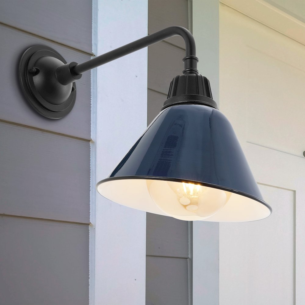 Industrial Indoor/Outdoor Iron Led Gooseneck Arm Outdoor Sconce. Picture 5