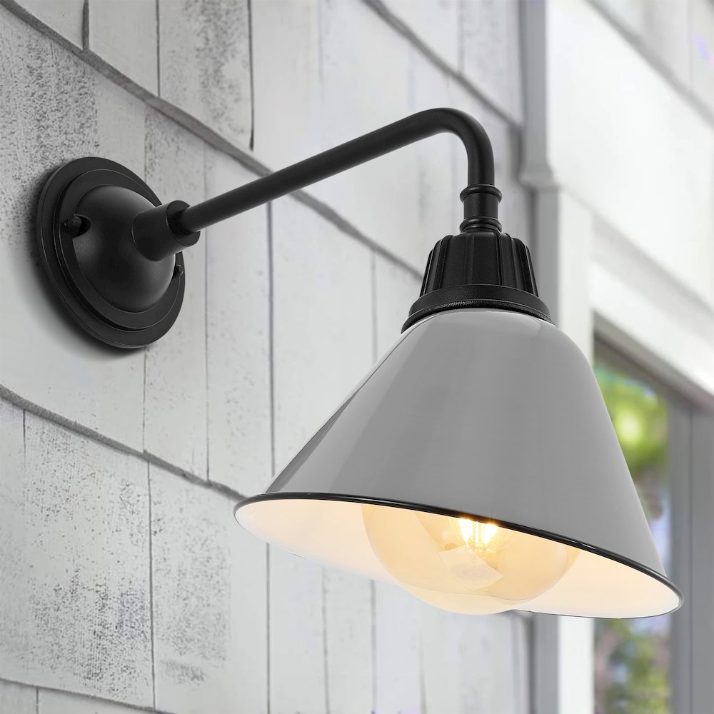 Industrial Indoor/Outdoor Iron Led Gooseneck Arm Outdoor Sconce. Picture 4