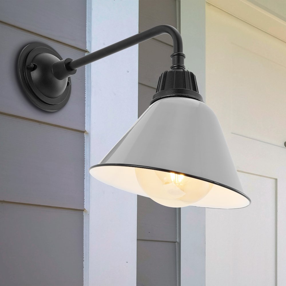 Industrial Indoor/Outdoor Iron Led Gooseneck Arm Outdoor Sconce. Picture 5