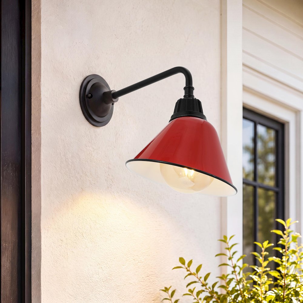 Industrial Indoor/Outdoor Iron Led Gooseneck Arm Outdoor Sconce. Picture 7