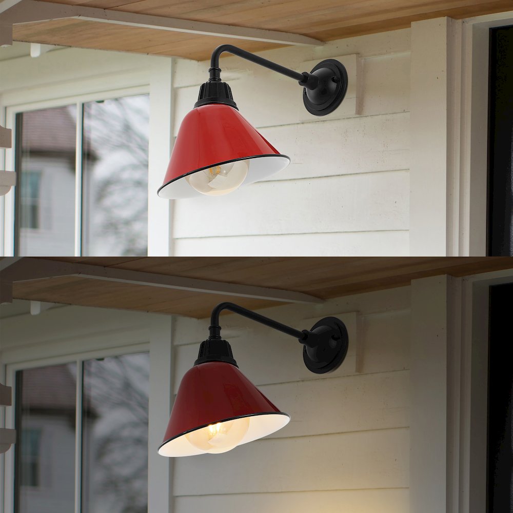 Industrial Indoor/Outdoor Iron Led Gooseneck Arm Outdoor Sconce. Picture 6
