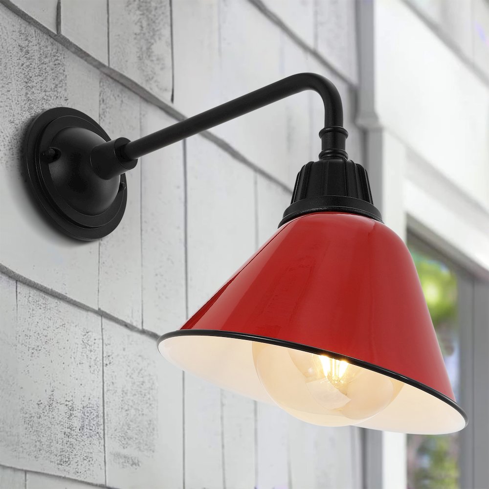 Industrial Indoor/Outdoor Iron Led Gooseneck Arm Outdoor Sconce. Picture 4