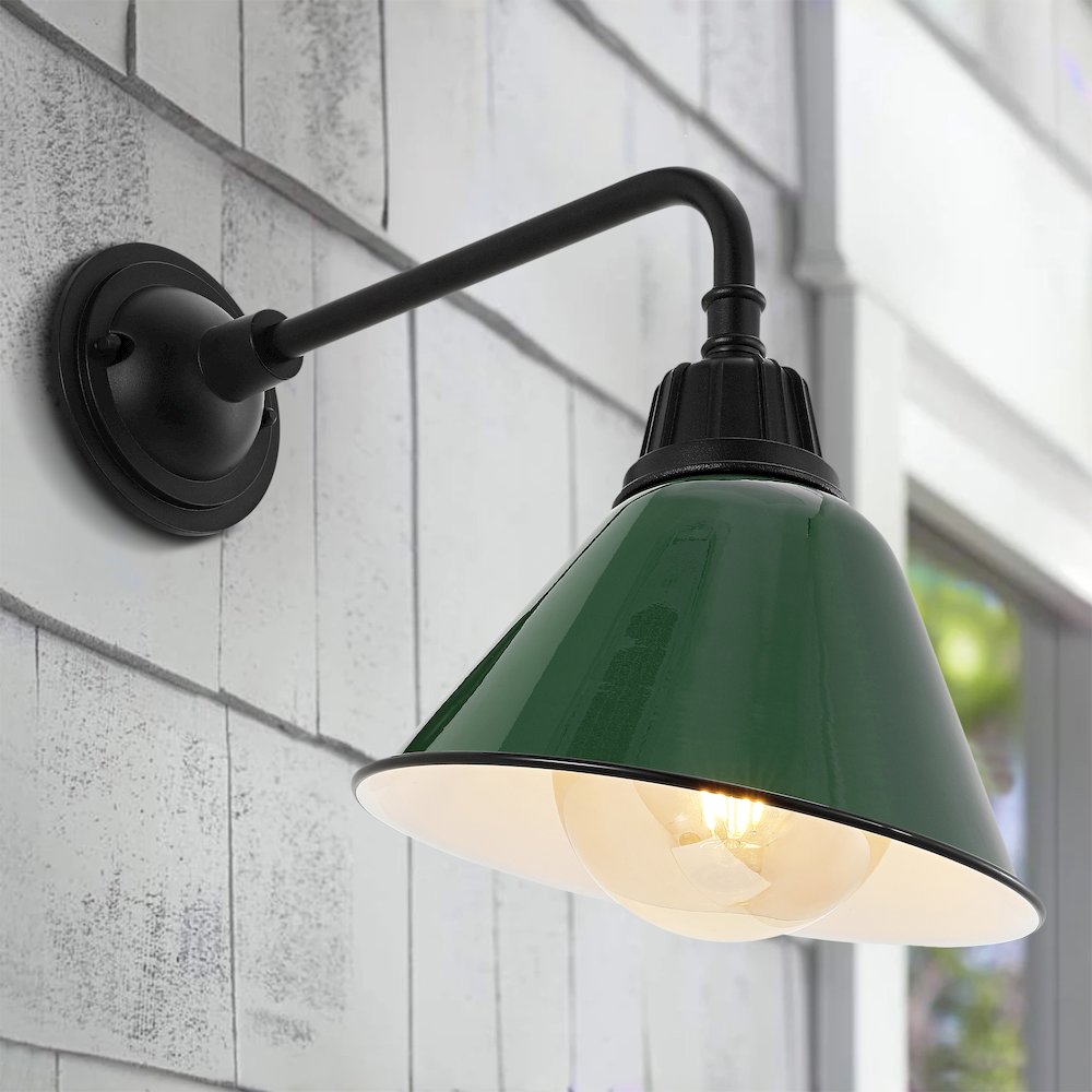 Industrial Indoor/Outdoor Iron Led Gooseneck Arm Outdoor Sconce. Picture 4