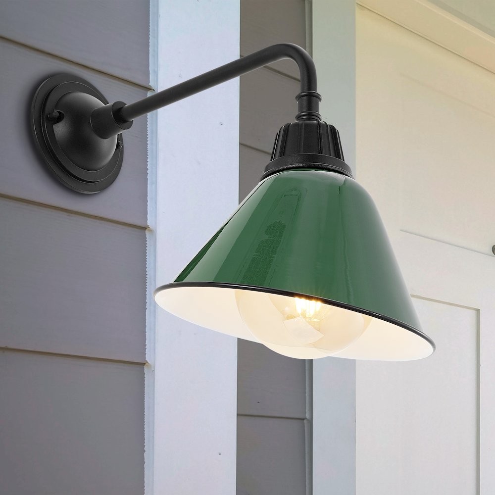 Industrial Indoor/Outdoor Iron Led Gooseneck Arm Outdoor Sconce. Picture 5
