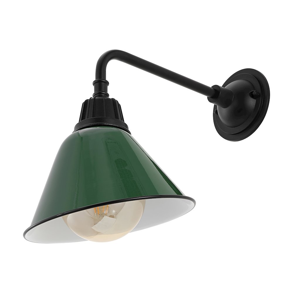 Industrial Indoor/Outdoor Iron Led Gooseneck Arm Outdoor Sconce. Picture 1