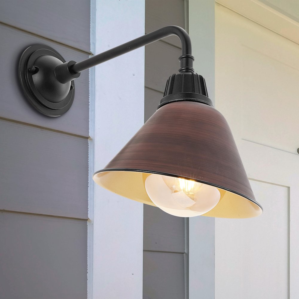 Industrial Indoor/Outdoor Iron Led Gooseneck Arm Outdoor Sconce. Picture 5