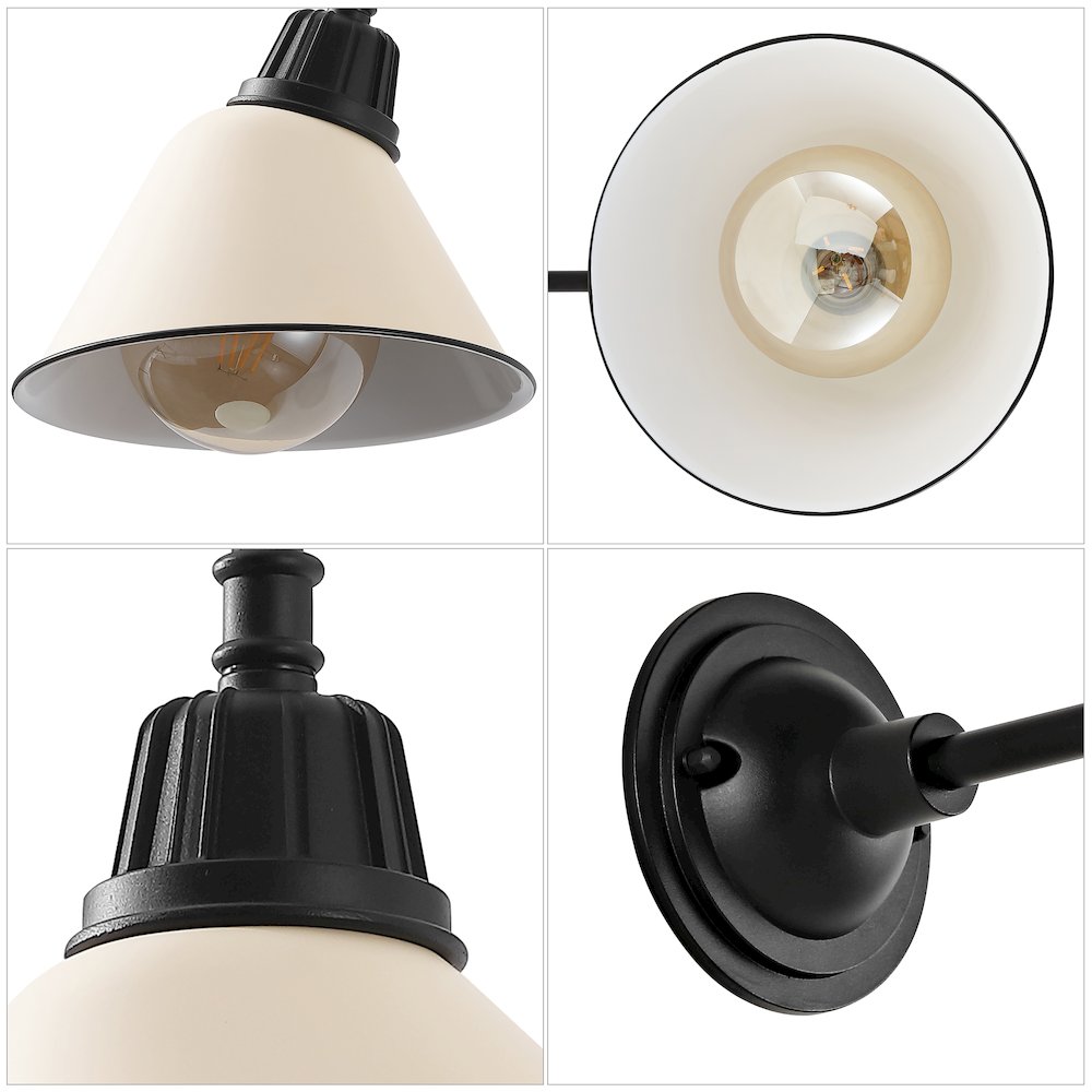 Indoor/Outdoor Iron LED Gooseneck Arm Outdoor Sconce, Matte Almond. Picture 4