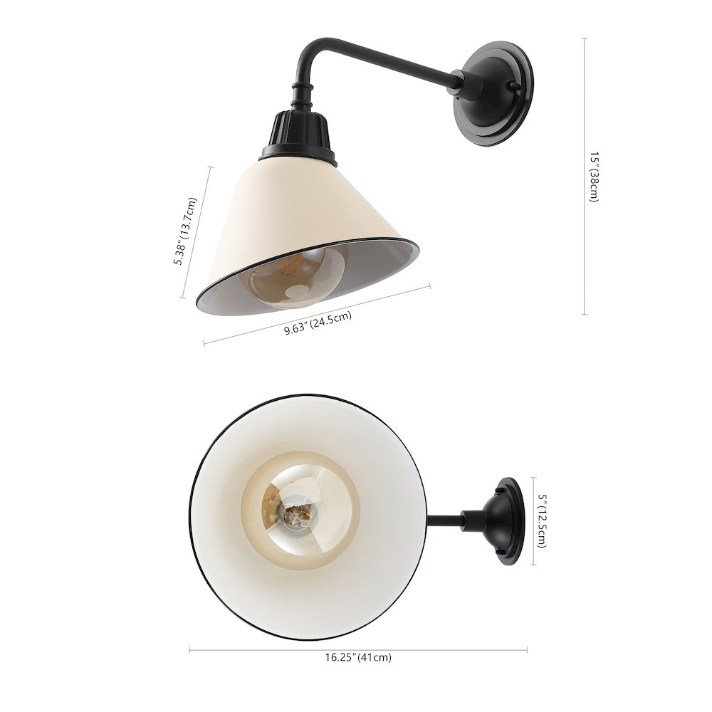 Indoor/Outdoor Iron LED Gooseneck Arm Outdoor Sconce, Matte Almond. Picture 3