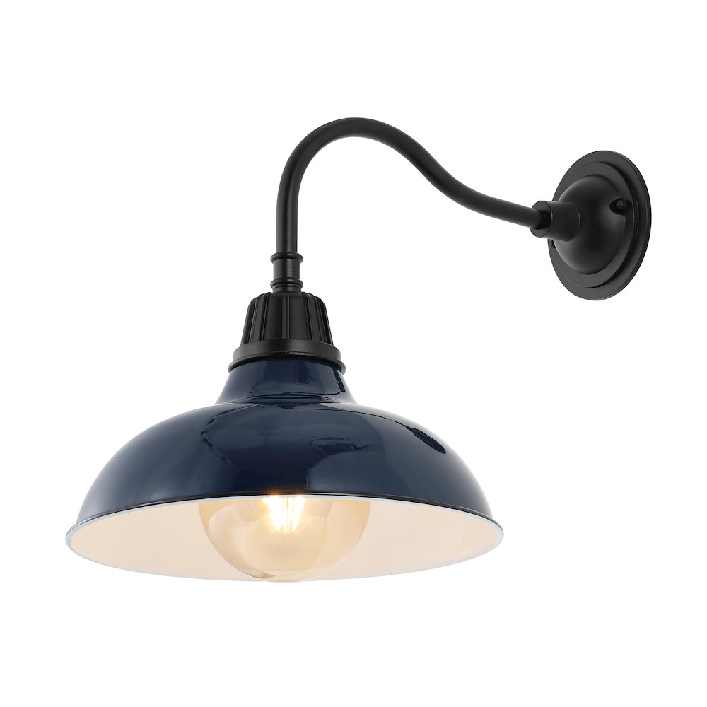 Aurora Farmhouse Industrial Indoor/Outdoor Iron Led Gooseneck Arm Outdoor Sconce. Picture 3