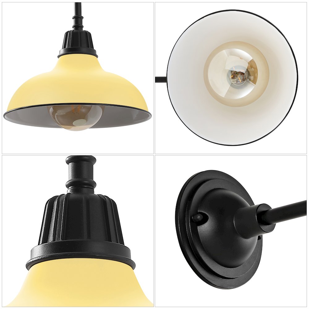Indoor/Outdoor Iron LED Gooseneck Arm Outdoor Sconce, Matte Yellow. Picture 4