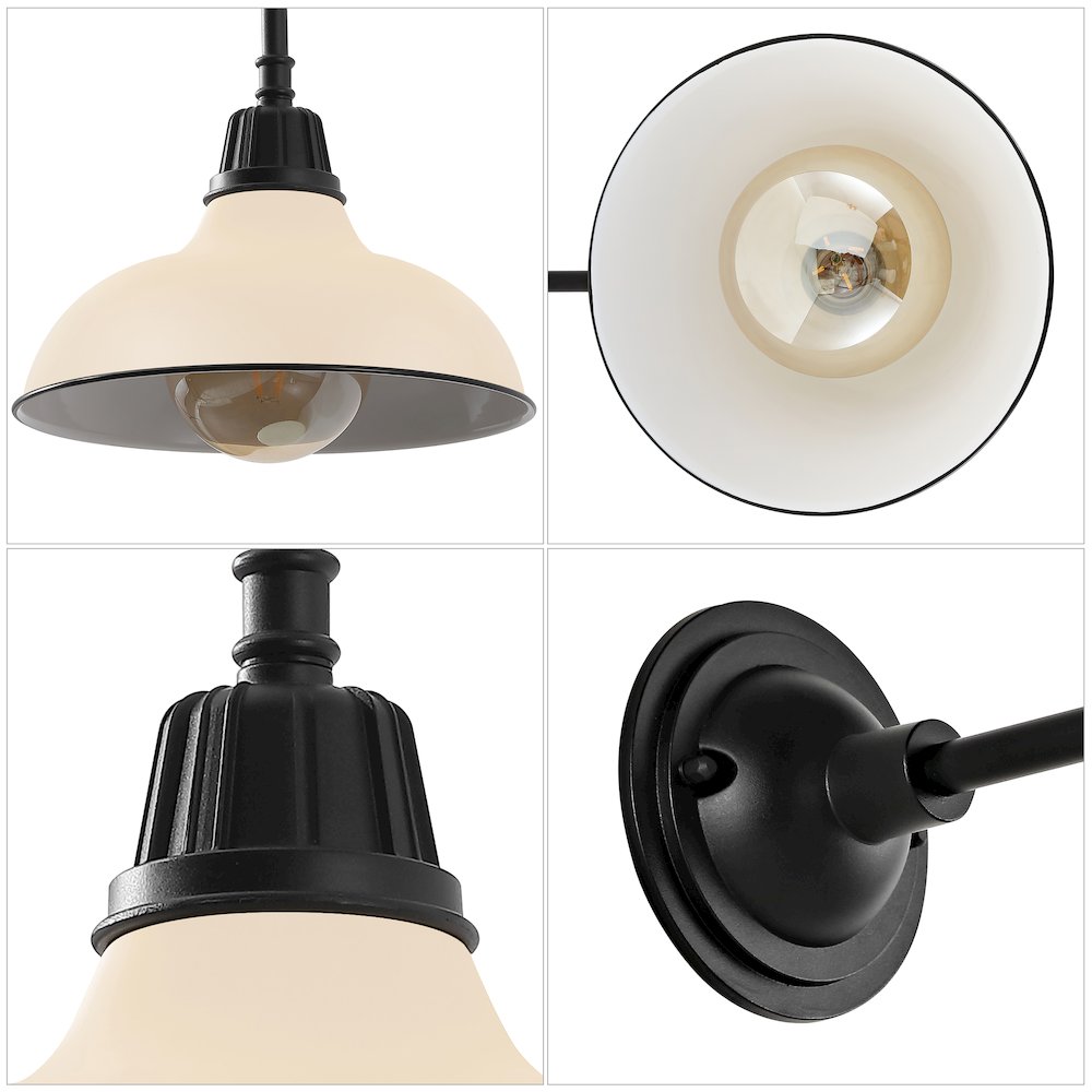 Indoor/Outdoor Iron LED Gooseneck Arm Outdoor Sconce, Matte Almond. Picture 4