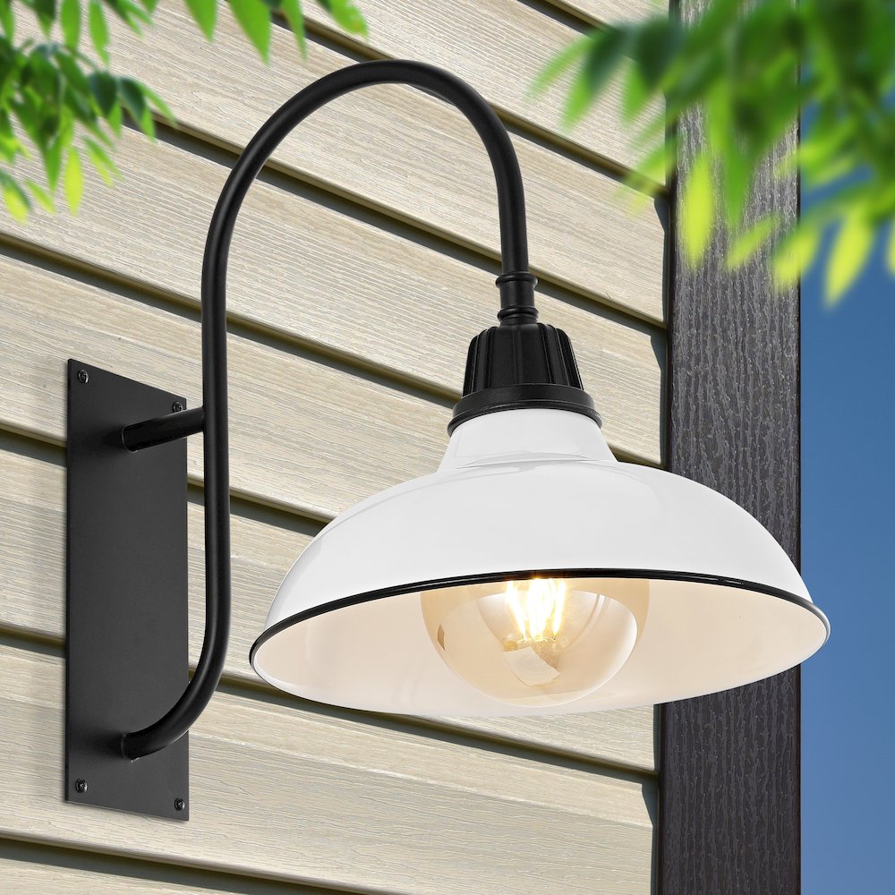 Industrial Indoor/Outdoor Iron Led Gooseneck Arm Outdoor Sconce. Picture 5