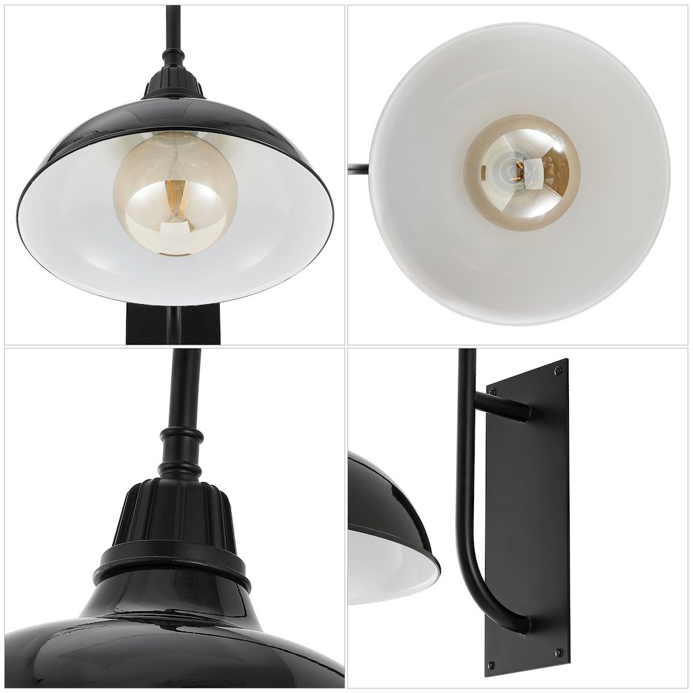 Industrial Indoor/Outdoor Iron Led Gooseneck Arm Outdoor Sconce. Picture 2
