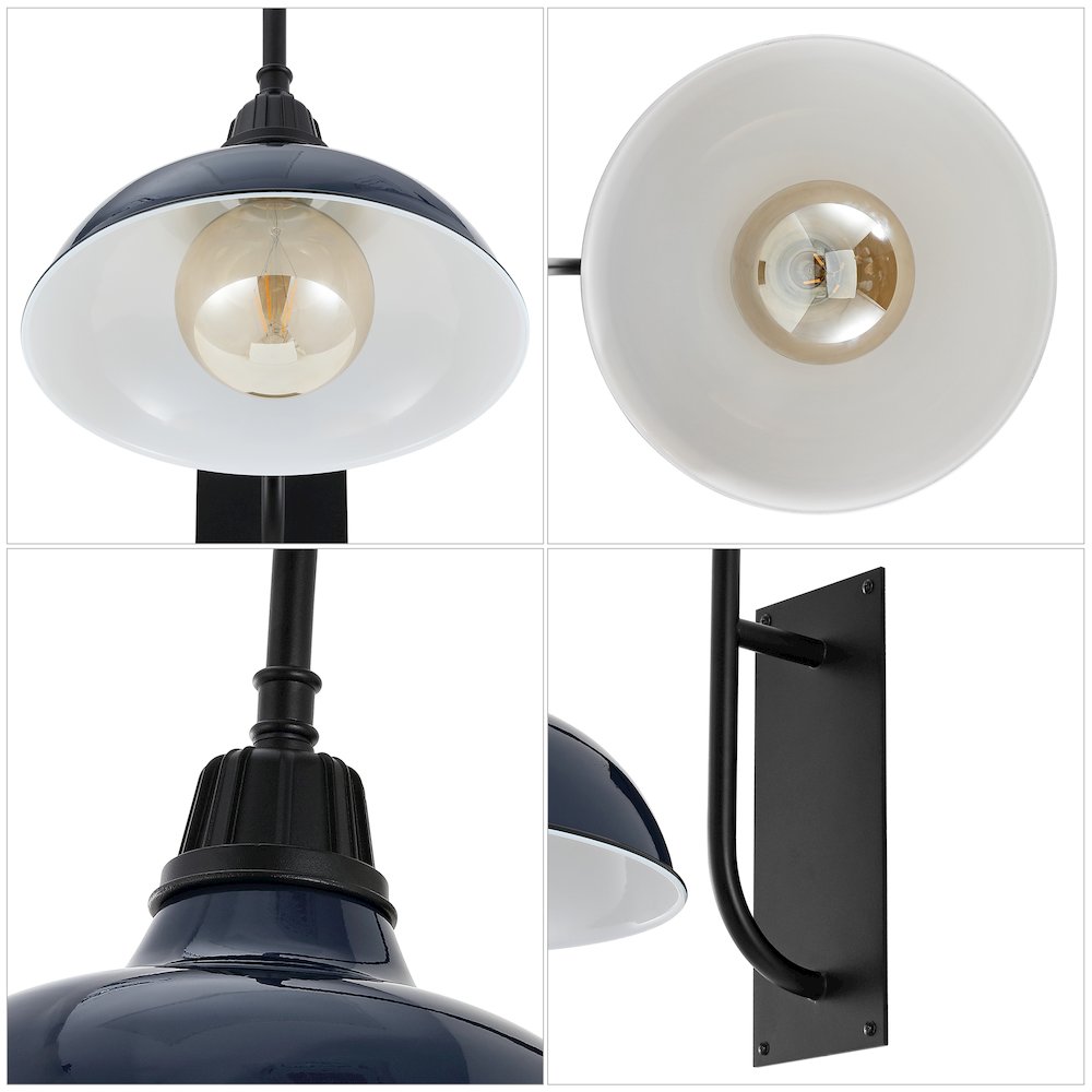 Industrial Indoor/Outdoor Iron Led Gooseneck Arm Outdoor Sconce. Picture 2