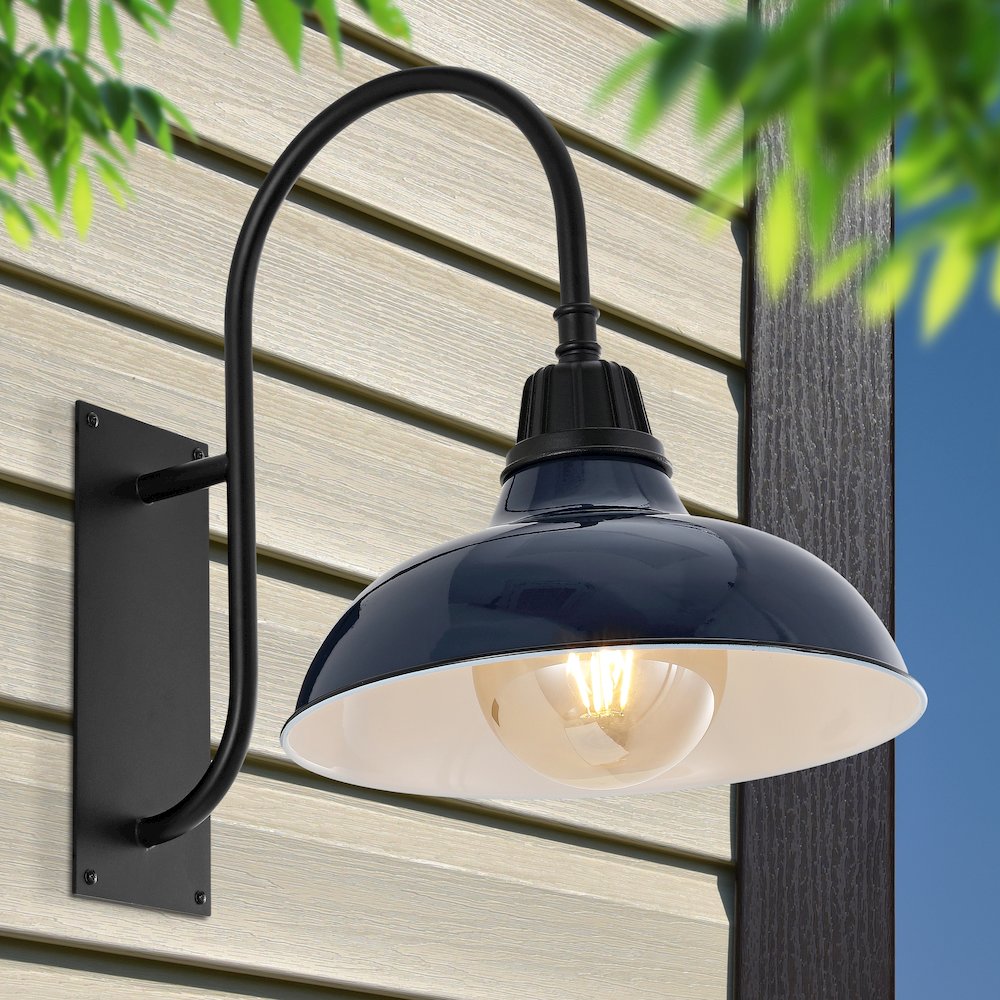 Industrial Indoor/Outdoor Iron Led Gooseneck Arm Outdoor Sconce. Picture 5