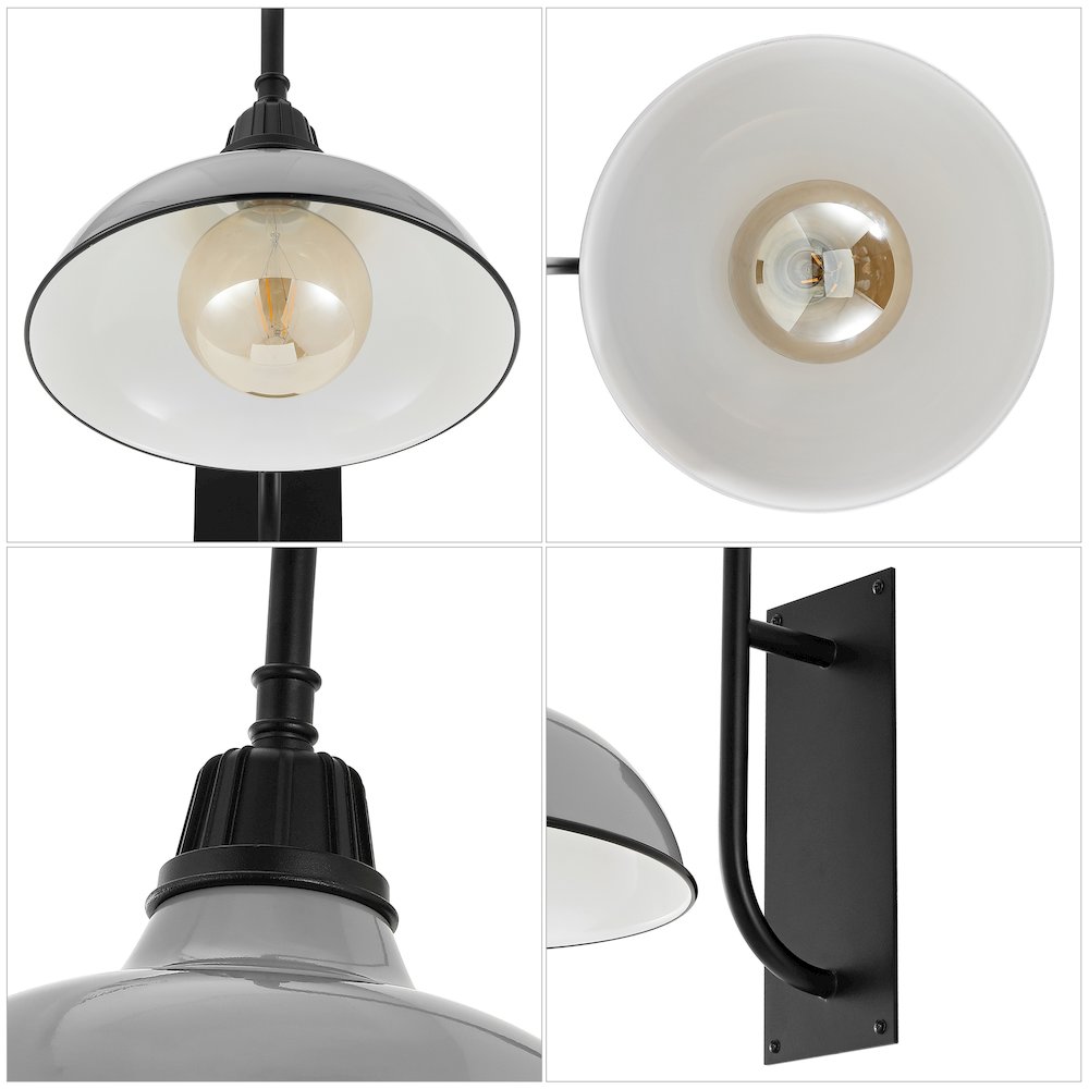 Industrial Indoor/Outdoor Iron Led Gooseneck Arm Outdoor Sconce. Picture 2