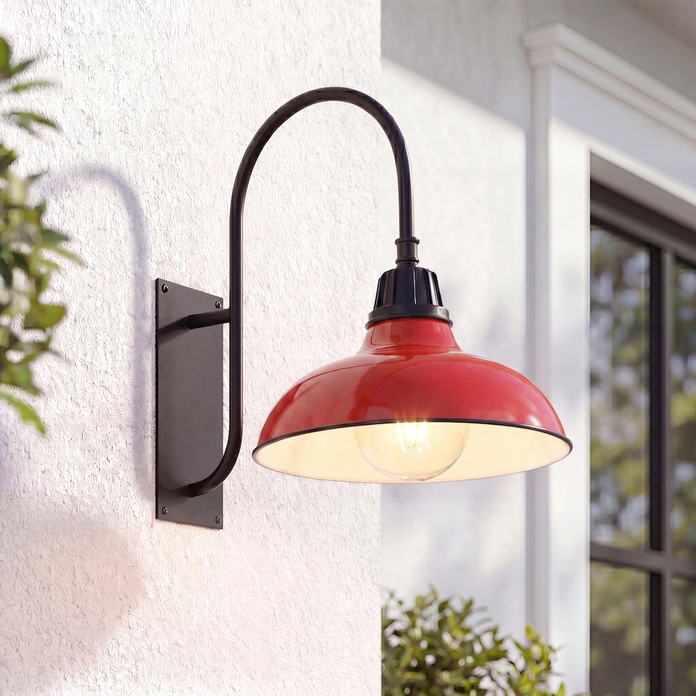 Industrial Indoor/Outdoor Iron Led Gooseneck Arm Outdoor Sconce. Picture 7