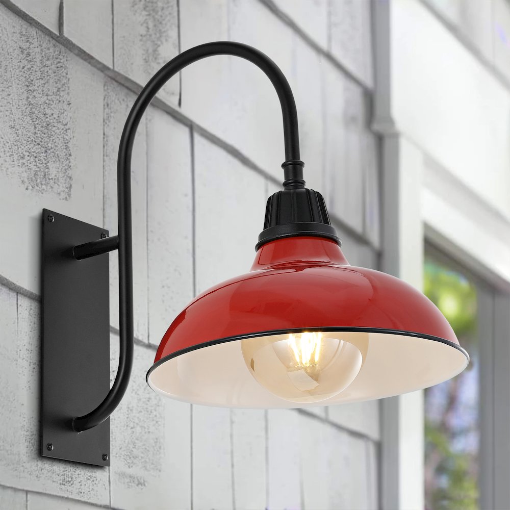 Industrial Indoor/Outdoor Iron Led Gooseneck Arm Outdoor Sconce. Picture 4