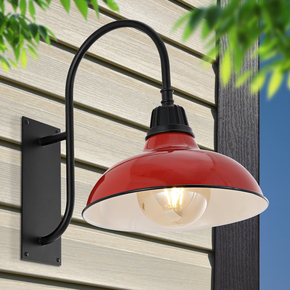 Industrial Indoor/Outdoor Iron Led Gooseneck Arm Outdoor Sconce. Picture 5