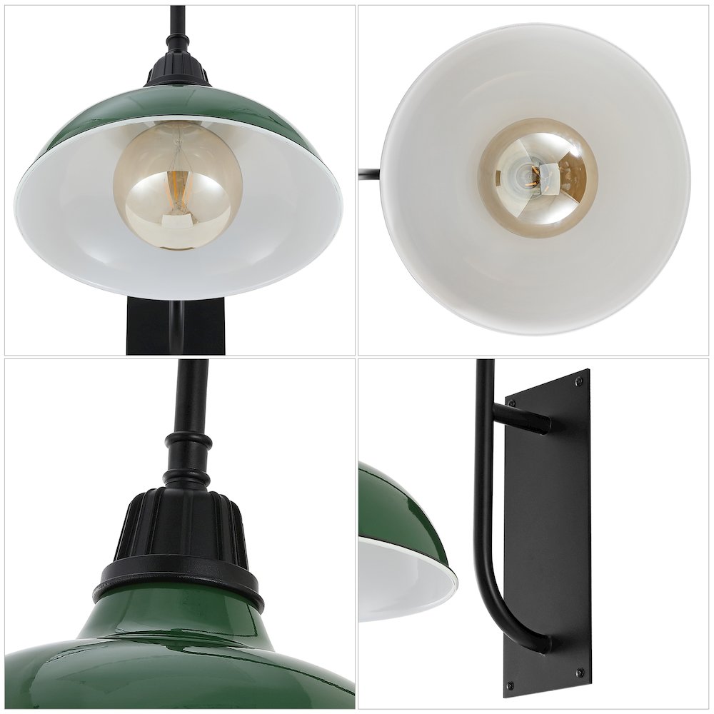 Industrial Indoor/Outdoor Iron Led Gooseneck Arm Outdoor Sconce. Picture 2