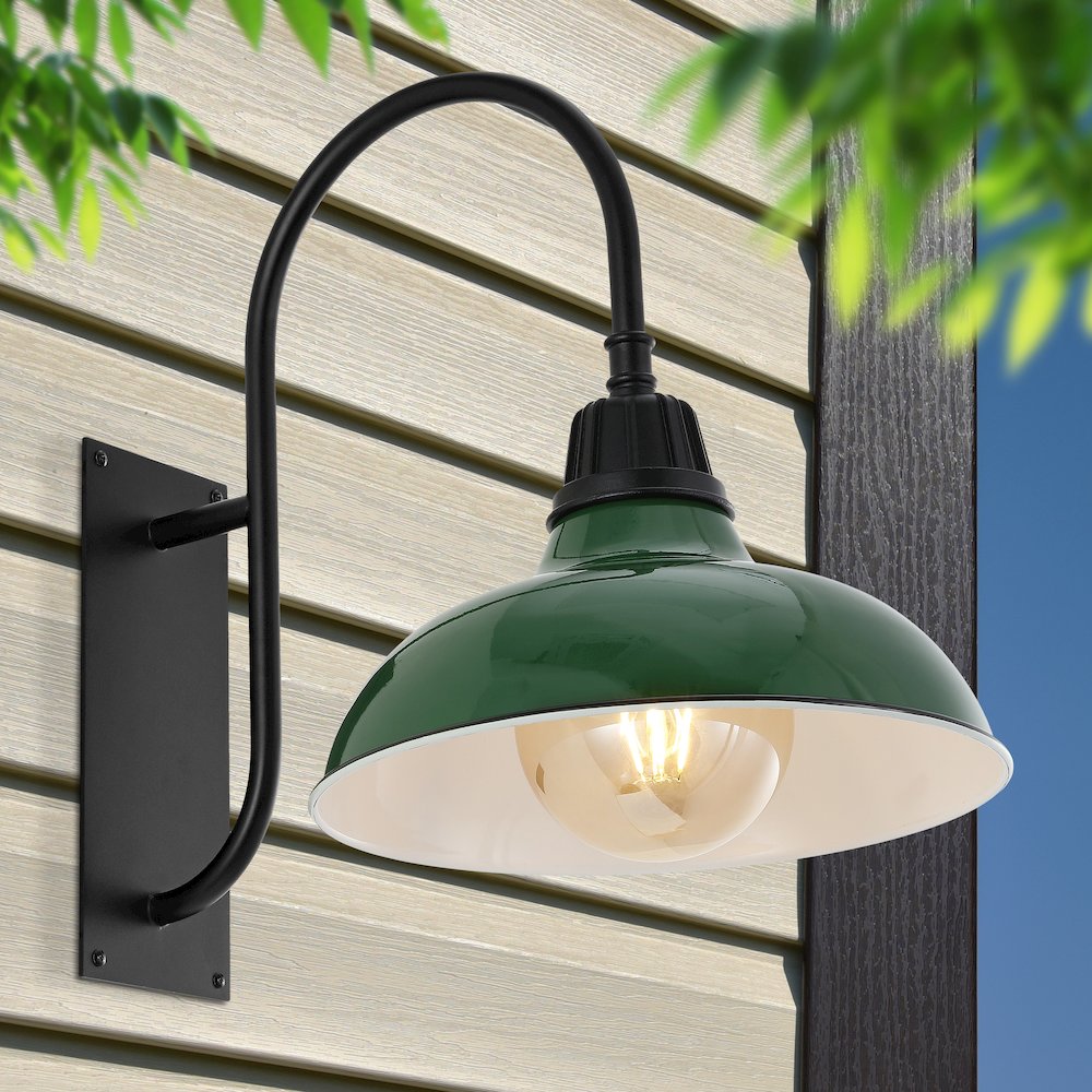Industrial Indoor/Outdoor Iron Led Gooseneck Arm Outdoor Sconce. Picture 5