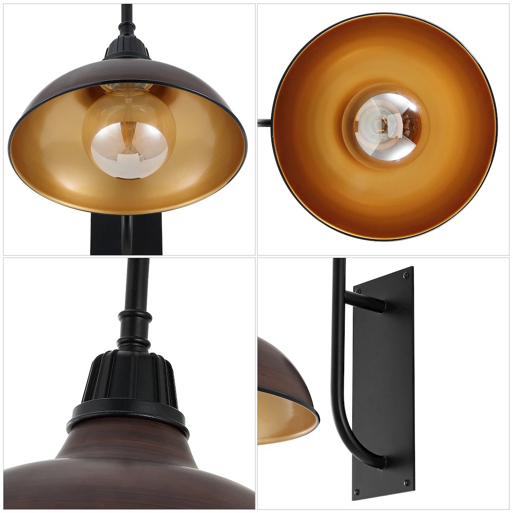 Industrial Indoor/Outdoor Iron Led Gooseneck Arm Outdoor Sconce. Picture 2