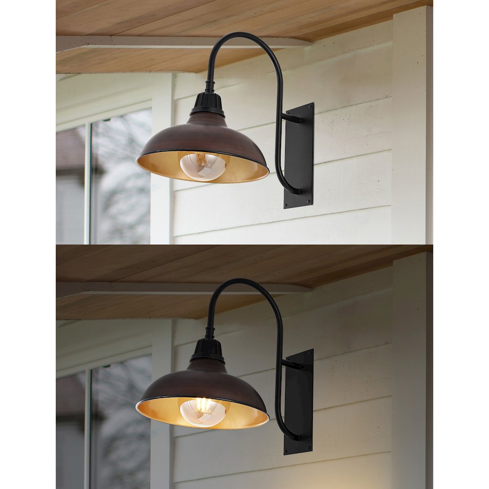 Industrial Indoor/Outdoor Iron Led Gooseneck Arm Outdoor Sconce. Picture 6