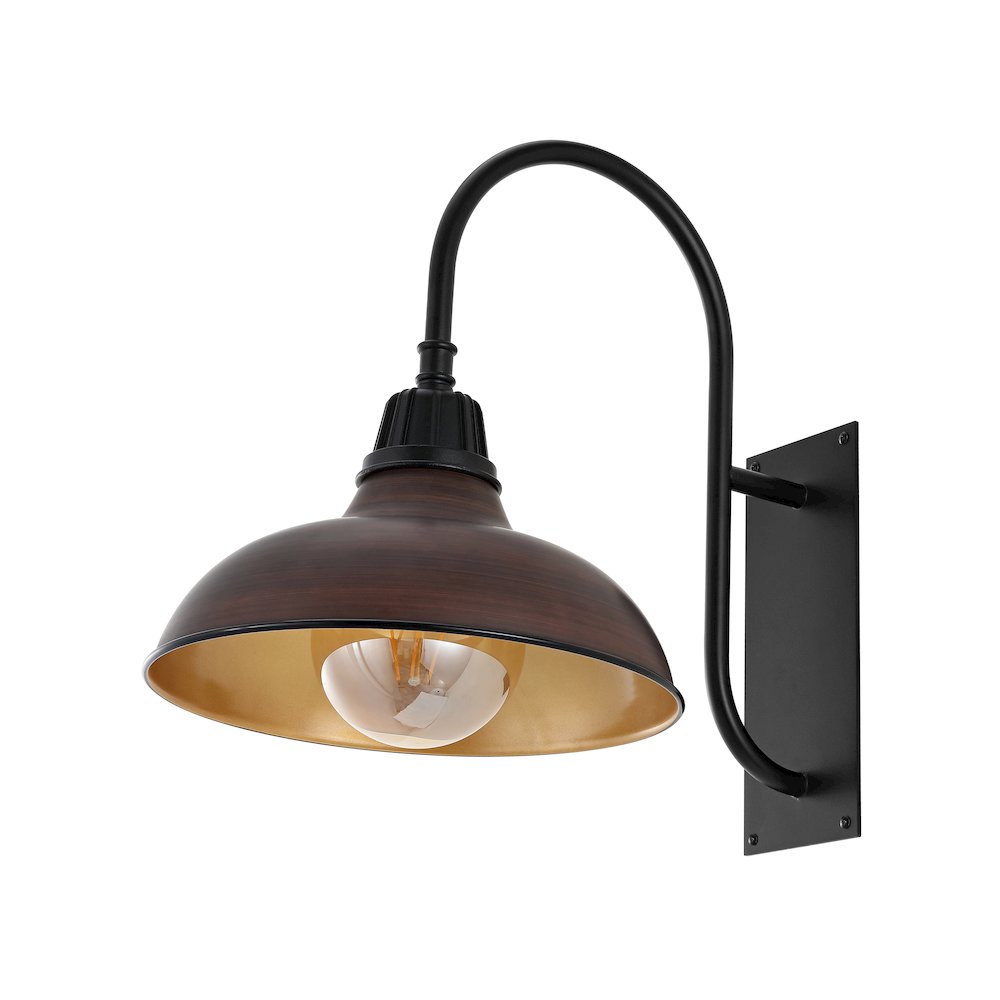 Industrial Indoor/Outdoor Iron Led Gooseneck Arm Outdoor Sconce. Picture 1