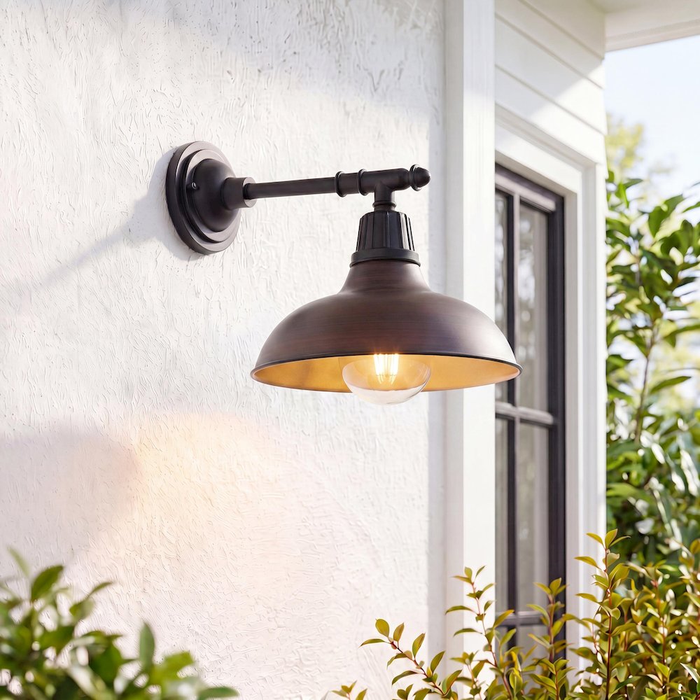 Industrial Indoor/Outdoor Iron Led Victorian Arm Outdoor Sconce. Picture 7