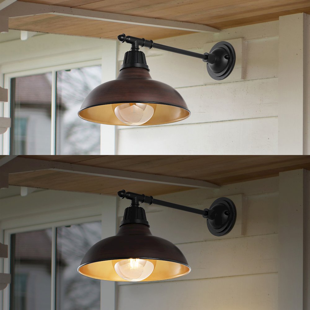 Industrial Indoor/Outdoor Iron Led Victorian Arm Outdoor Sconce. Picture 6