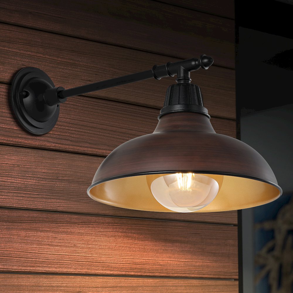 Industrial Indoor/Outdoor Iron Led Victorian Arm Outdoor Sconce. Picture 5