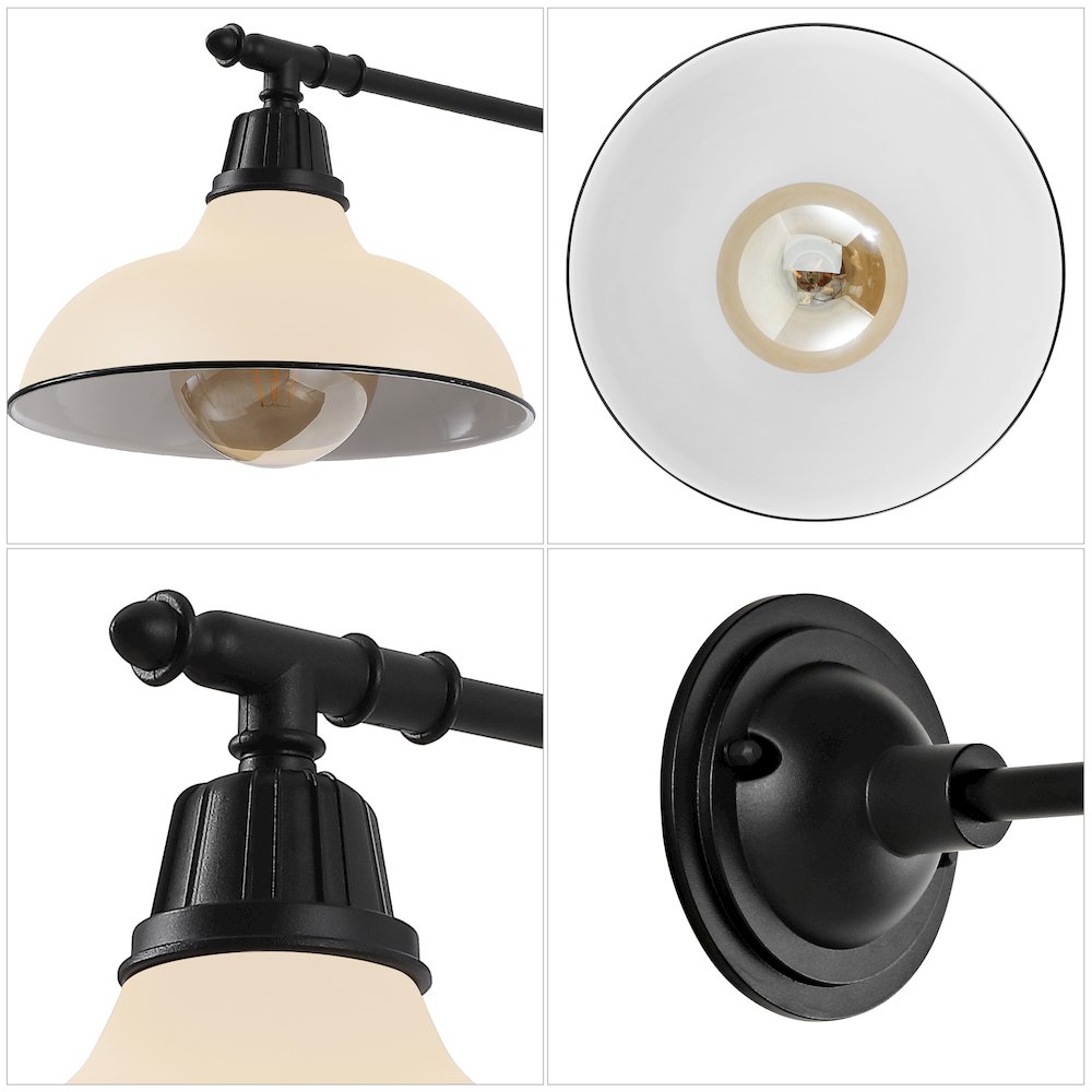 12.25" 1-Light Industrial Iron LED Victorian Arm Outdoor Sconce, Matte Almond. Picture 4