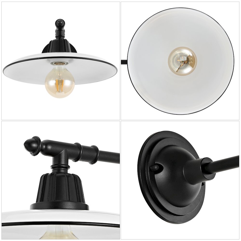Bonner Farmhouse Industrial Indoor/Outdoor Iron Led Victorian Arm Outdoor Sconce. Picture 2