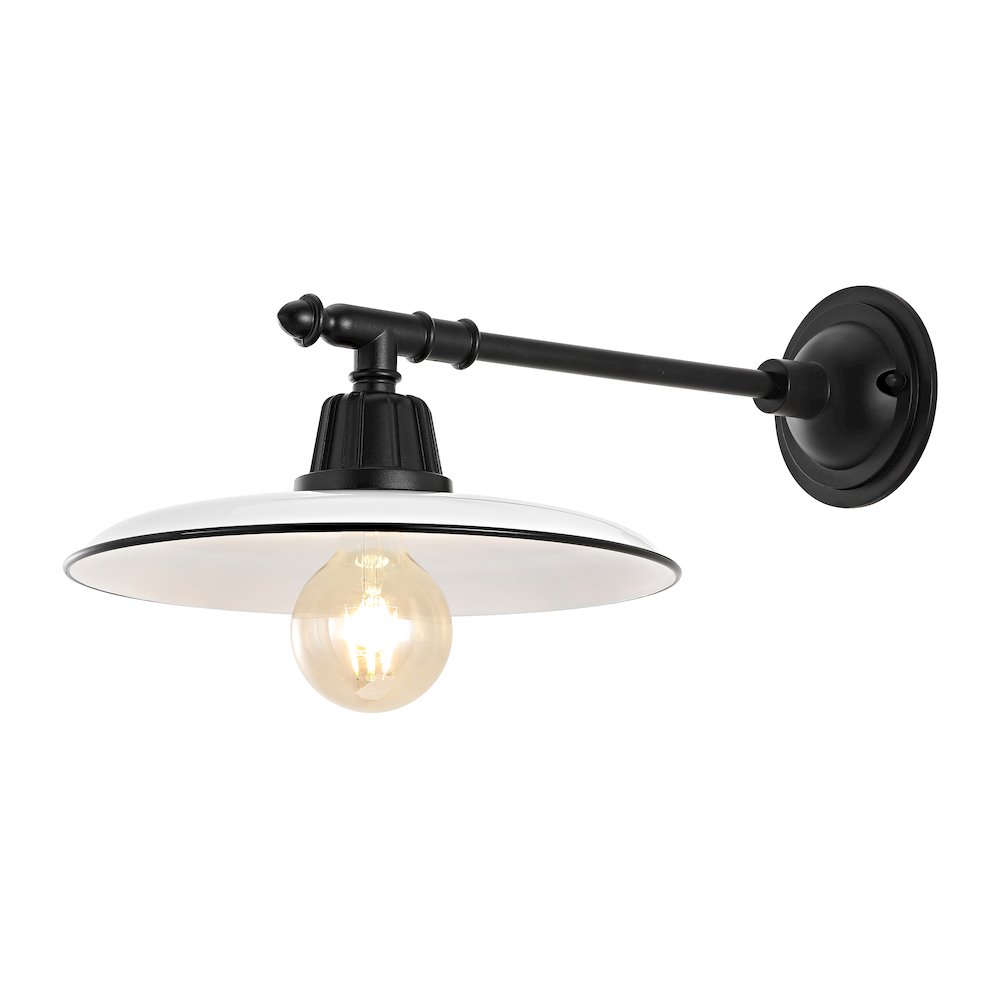 Bonner Farmhouse Industrial Indoor/Outdoor Iron Led Victorian Arm Outdoor Sconce. Picture 3