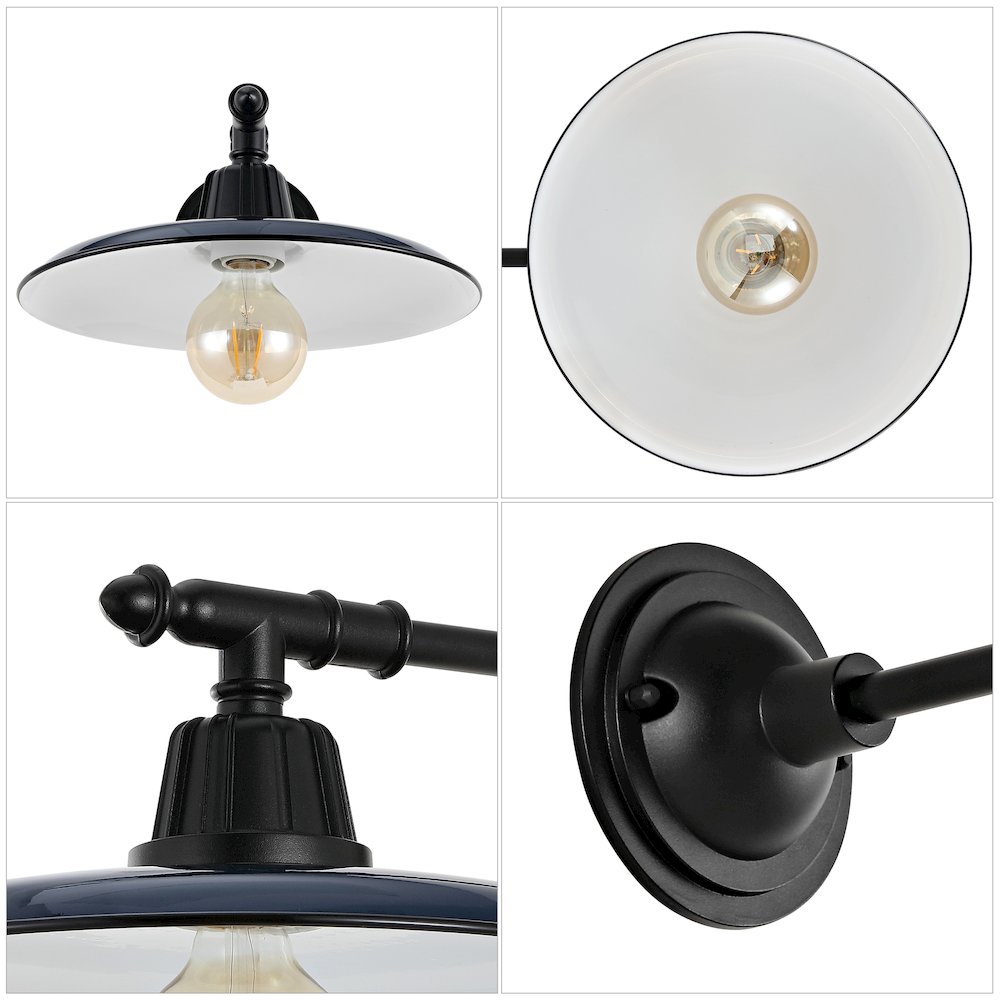 Bonner Farmhouse Industrial Indoor/Outdoor Iron Led Victorian Arm Outdoor Sconce. Picture 2